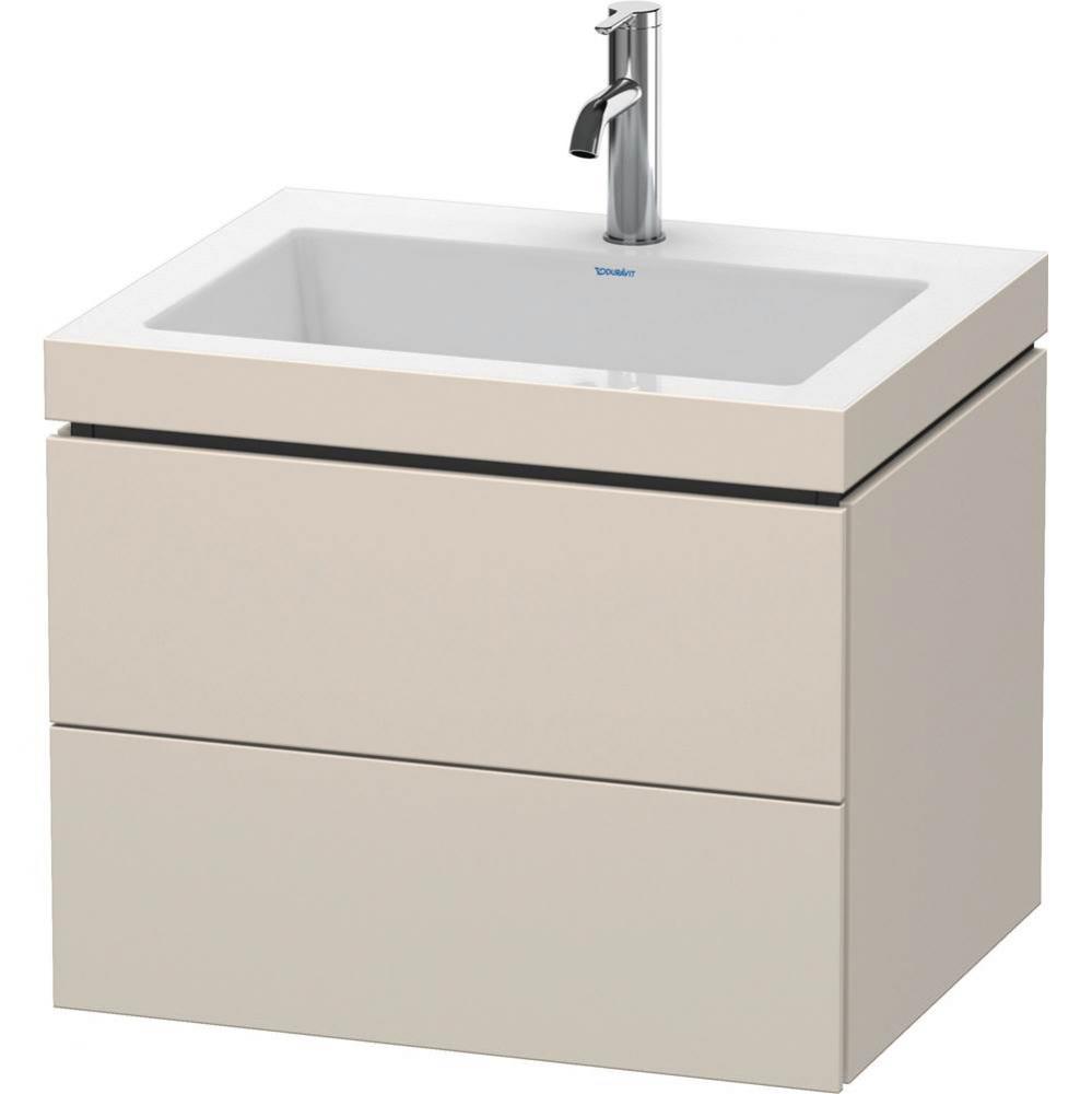 L-Cube Two Drawer C-Bonded Wall-Mount Vanity Kit Taupe