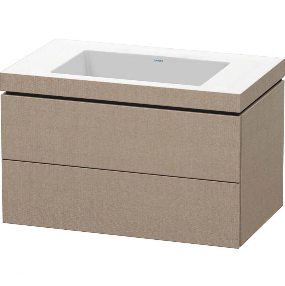 L-Cube Two Drawer C-Bonded Wall-Mount Vanity Kit Linen