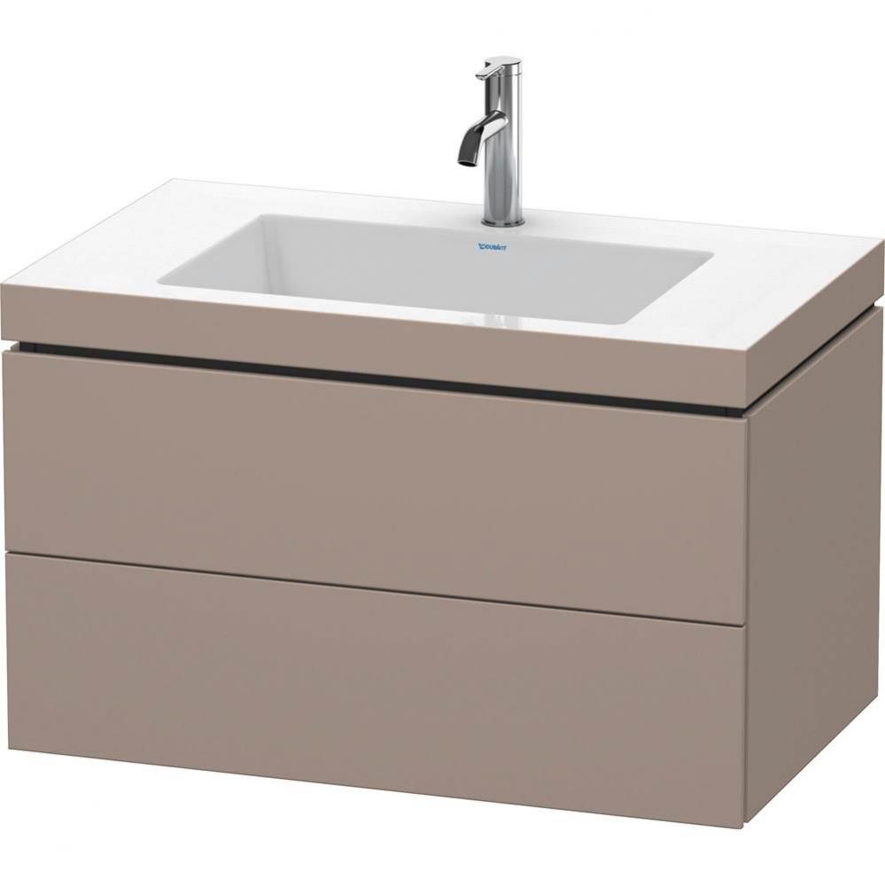 L-Cube Two Drawer C-Bonded Wall-Mount Vanity Kit Basalt