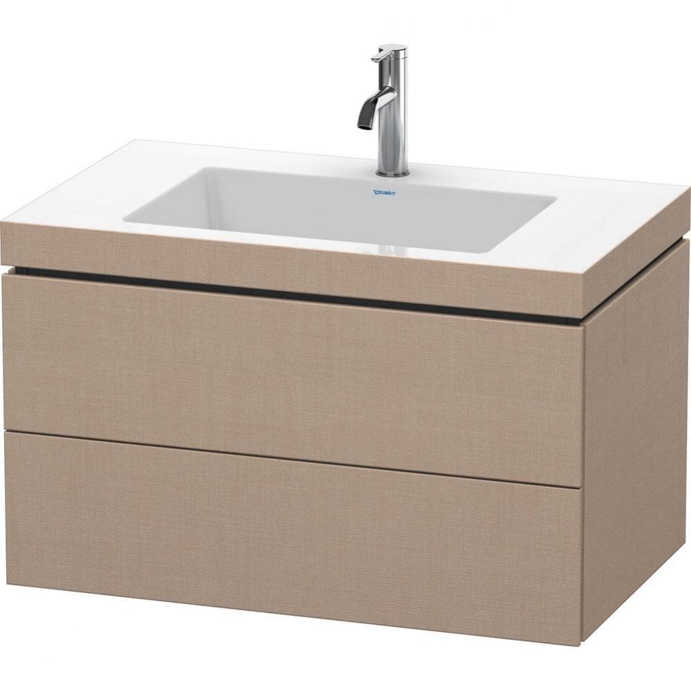 L-Cube Two Drawer C-Bonded Wall-Mount Vanity Kit Linen