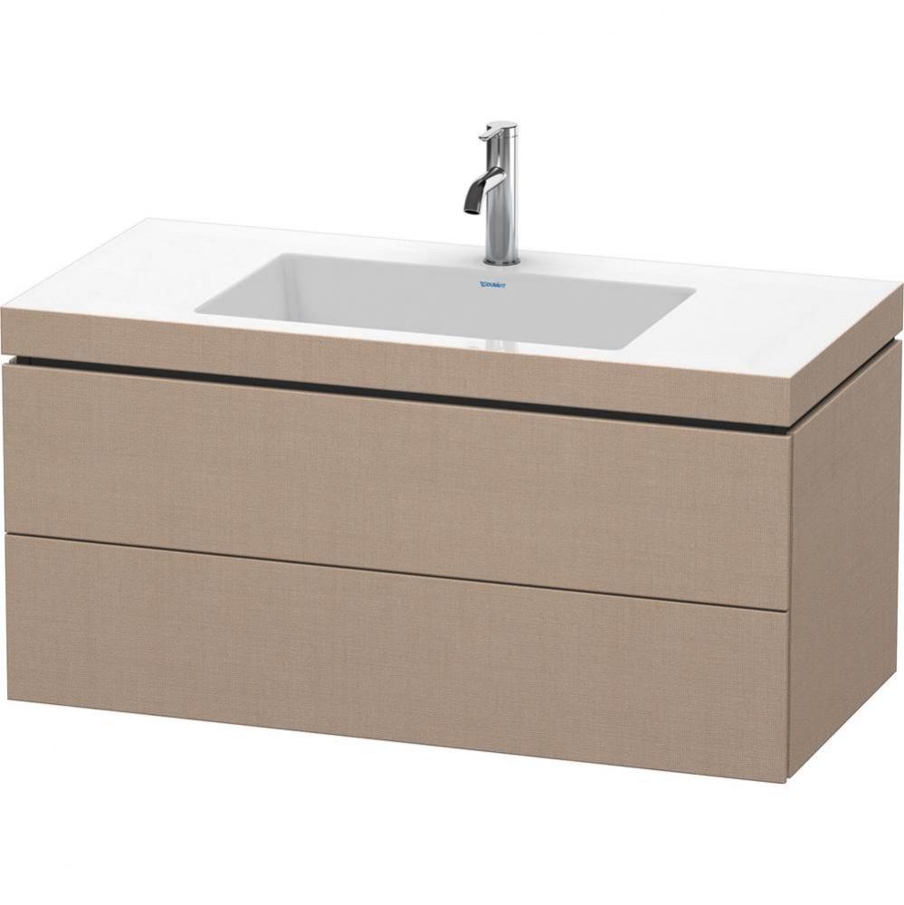 L-Cube Two Drawer C-Bonded Wall-Mount Vanity Kit Linen