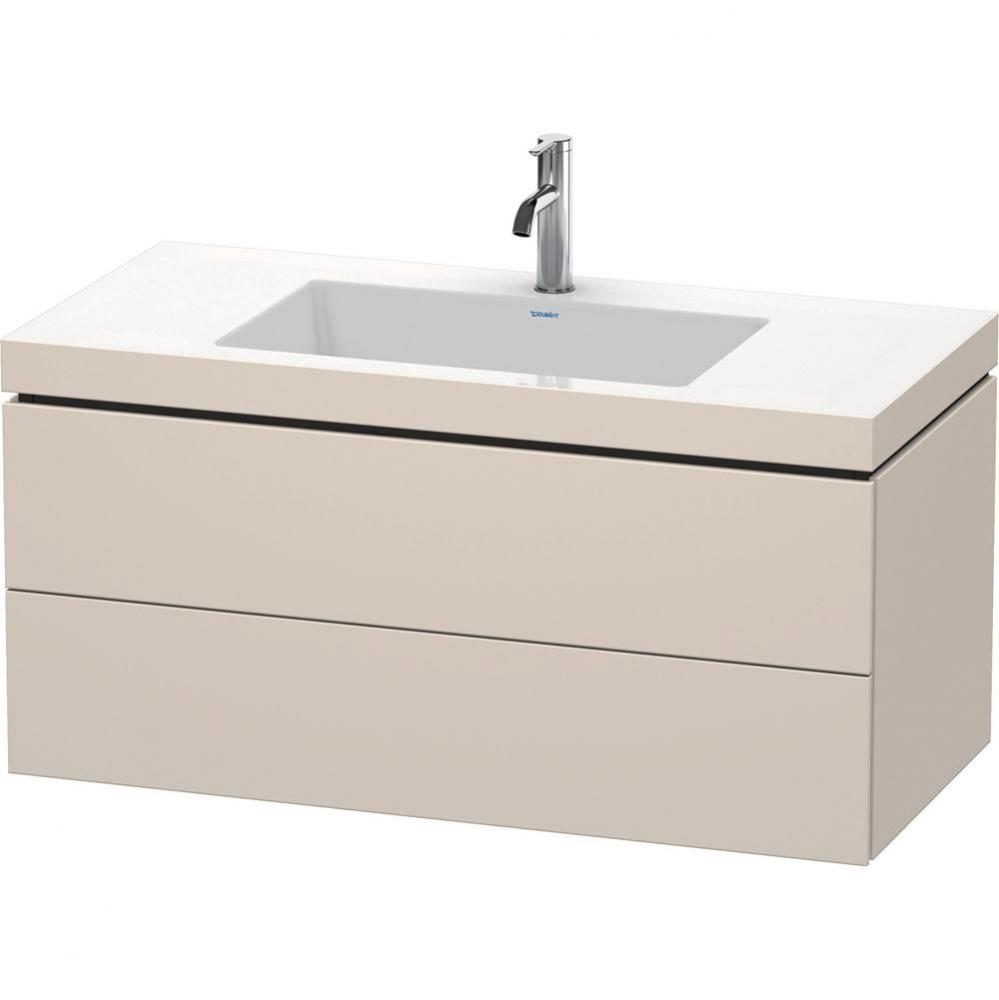 L-Cube Two Drawer C-Bonded Wall-Mount Vanity Kit Taupe