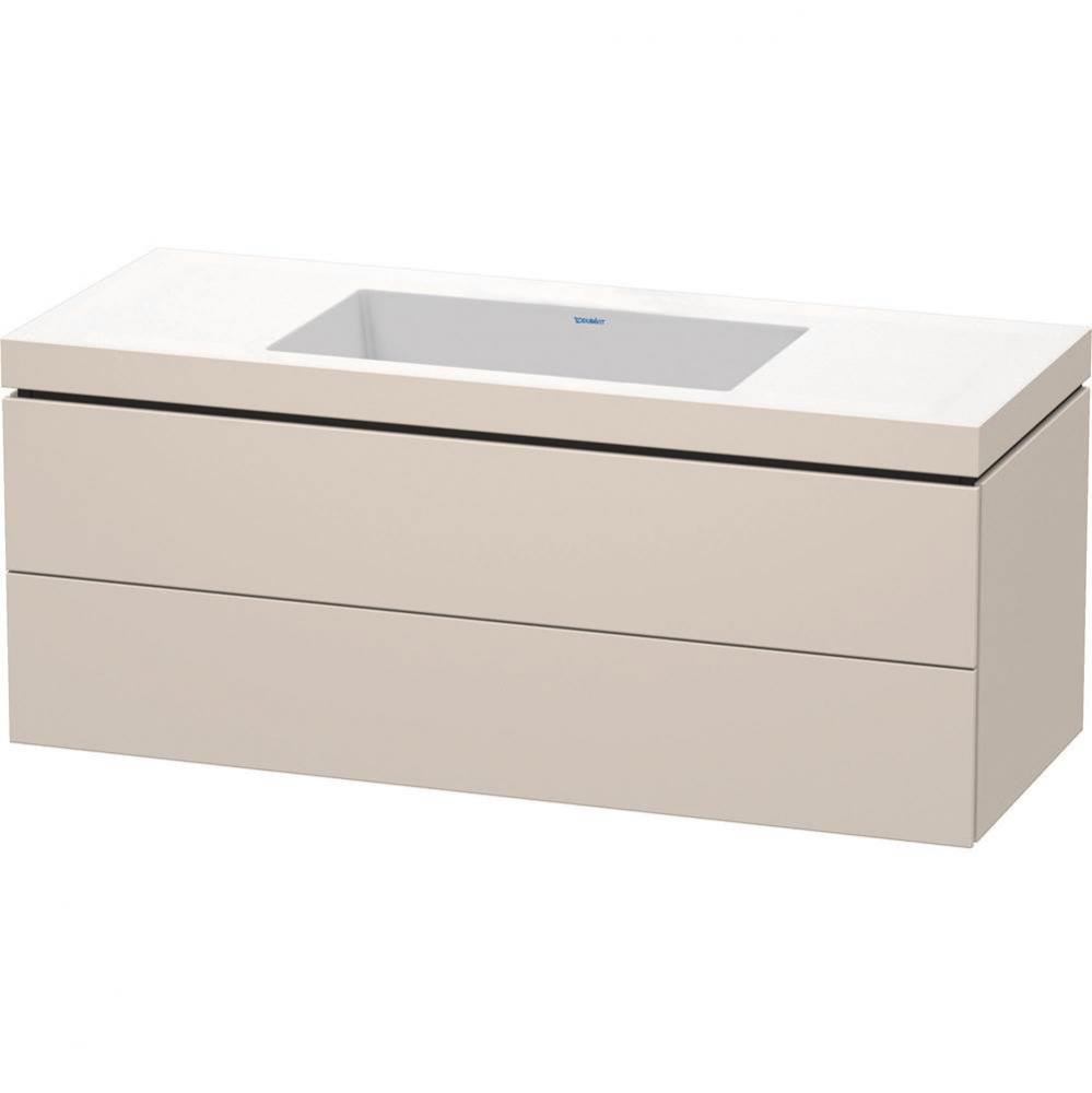 L-Cube Two Drawer C-Bonded Wall-Mount Vanity Kit Taupe