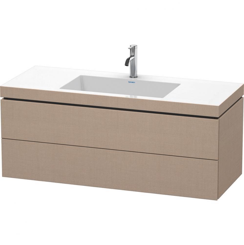 L-Cube Two Drawer C-Bonded Wall-Mount Vanity Kit Linen