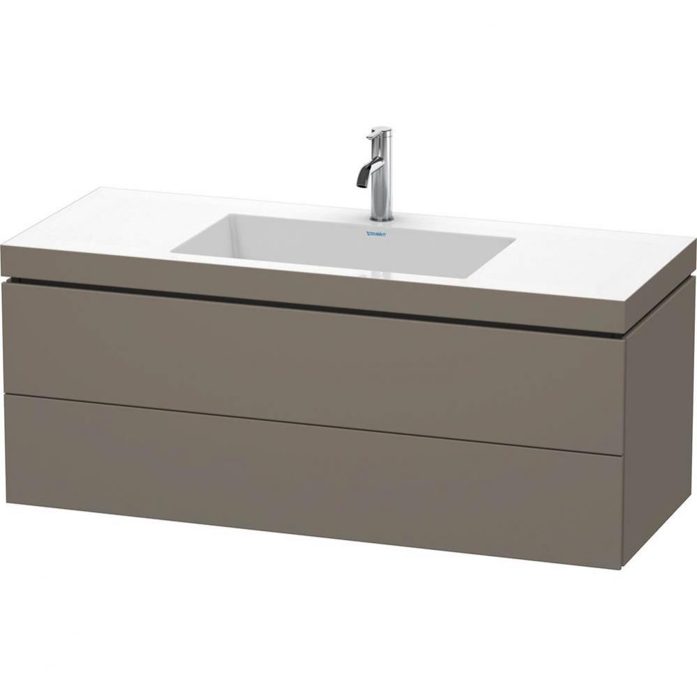 Duravit L-Cube Two Drawer C-Bonded Wall-Mount Vanity Kit Flannel Gray