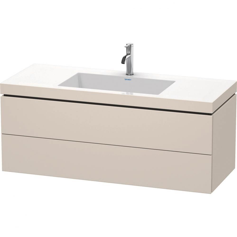 L-Cube Two Drawer C-Bonded Wall-Mount Vanity Kit Taupe