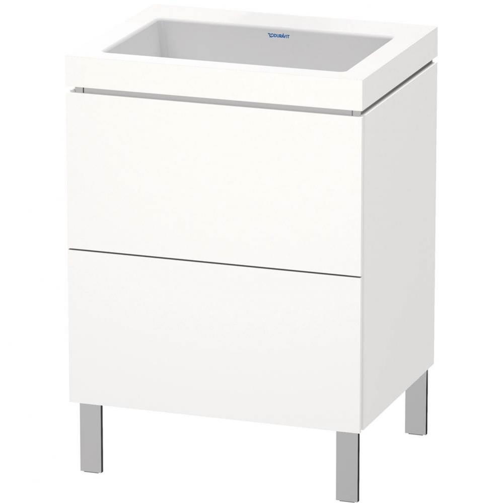 L-Cube Two Drawer C-Bonded Floorstanding Vanity Kit White