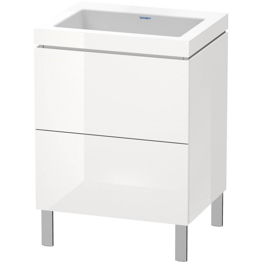 L-Cube Two Drawer C-Bonded Floorstanding Vanity Kit White