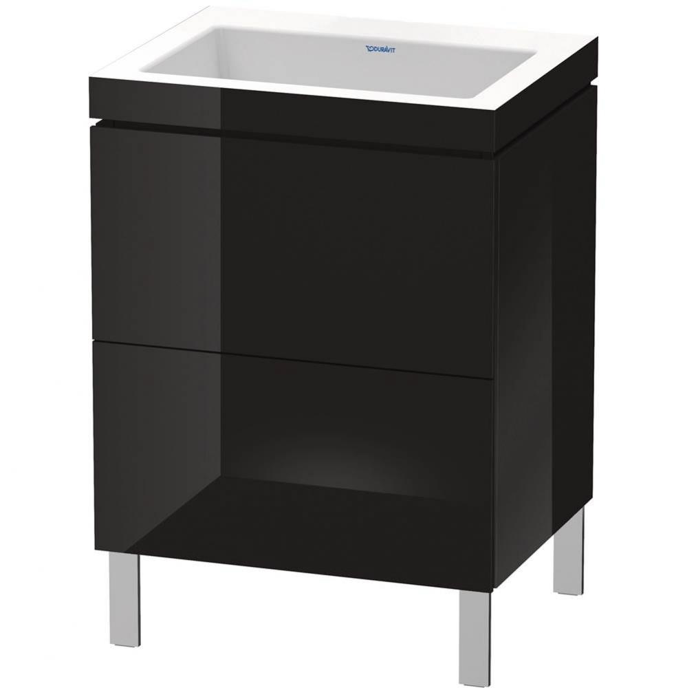 L-Cube Two Drawer C-Bonded Floorstanding Vanity Kit Black