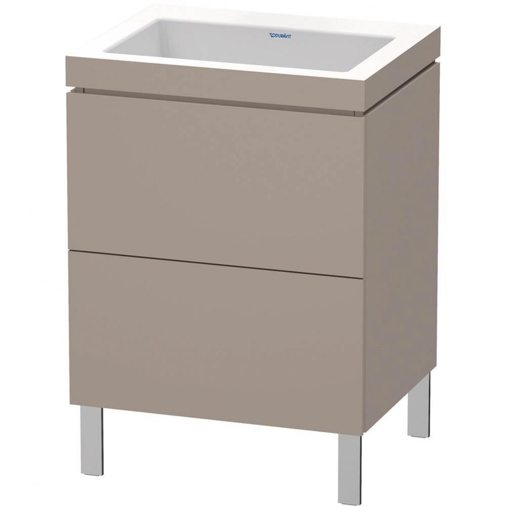 L-Cube Two Drawer C-Bonded Floorstanding Vanity Kit Basalt