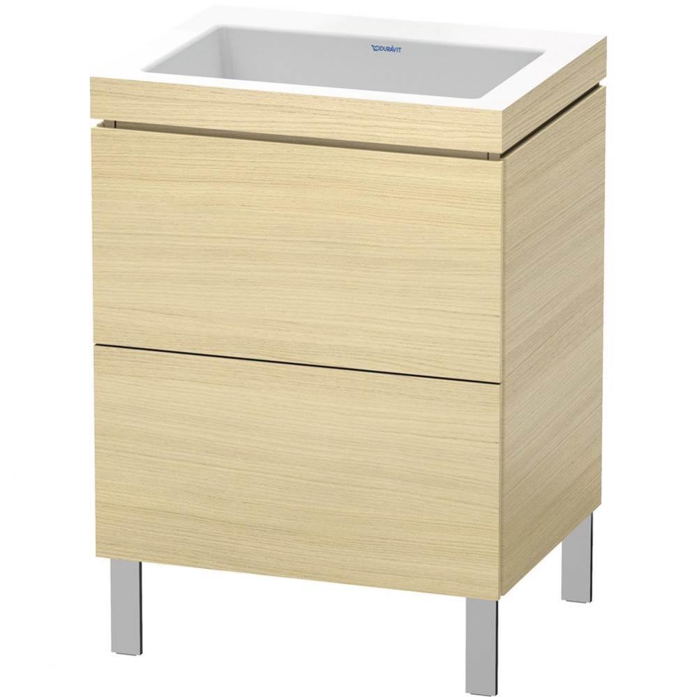 L-Cube Two Drawer C-Bonded Floorstanding Vanity Kit Mediterranean Oak