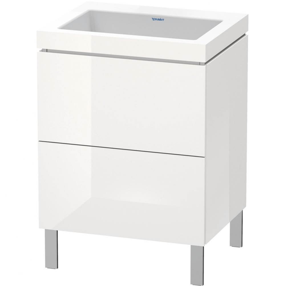 L-Cube Two Drawer C-Bonded Floorstanding Vanity Kit White