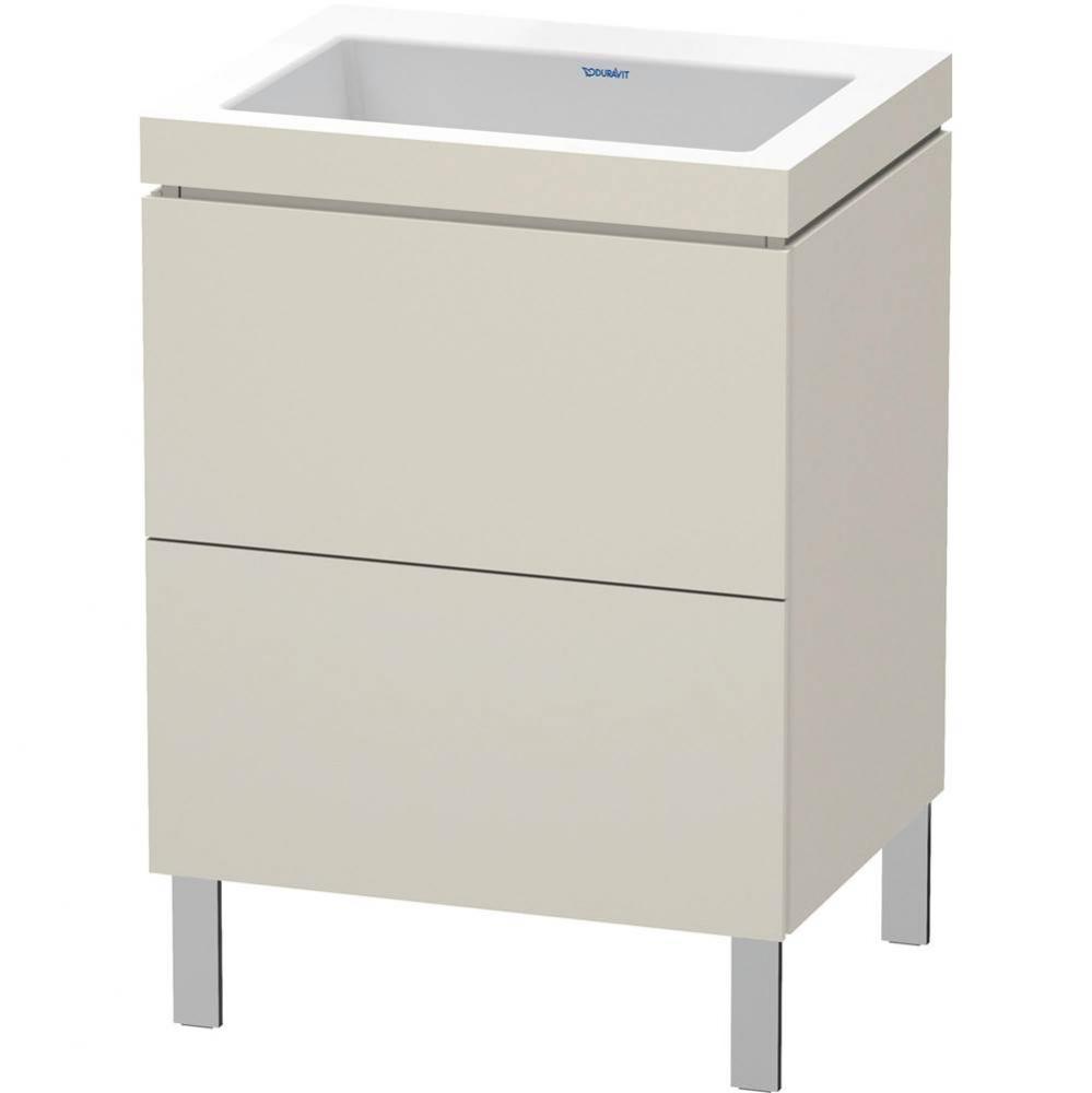 L-Cube Two Drawer C-Bonded Floorstanding Vanity Kit Taupe