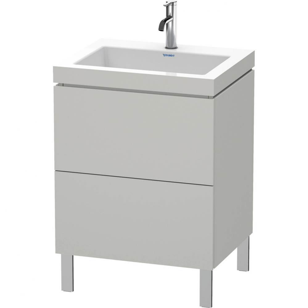 L-Cube Two Drawer C-Bonded Floorstanding Vanity Kit White