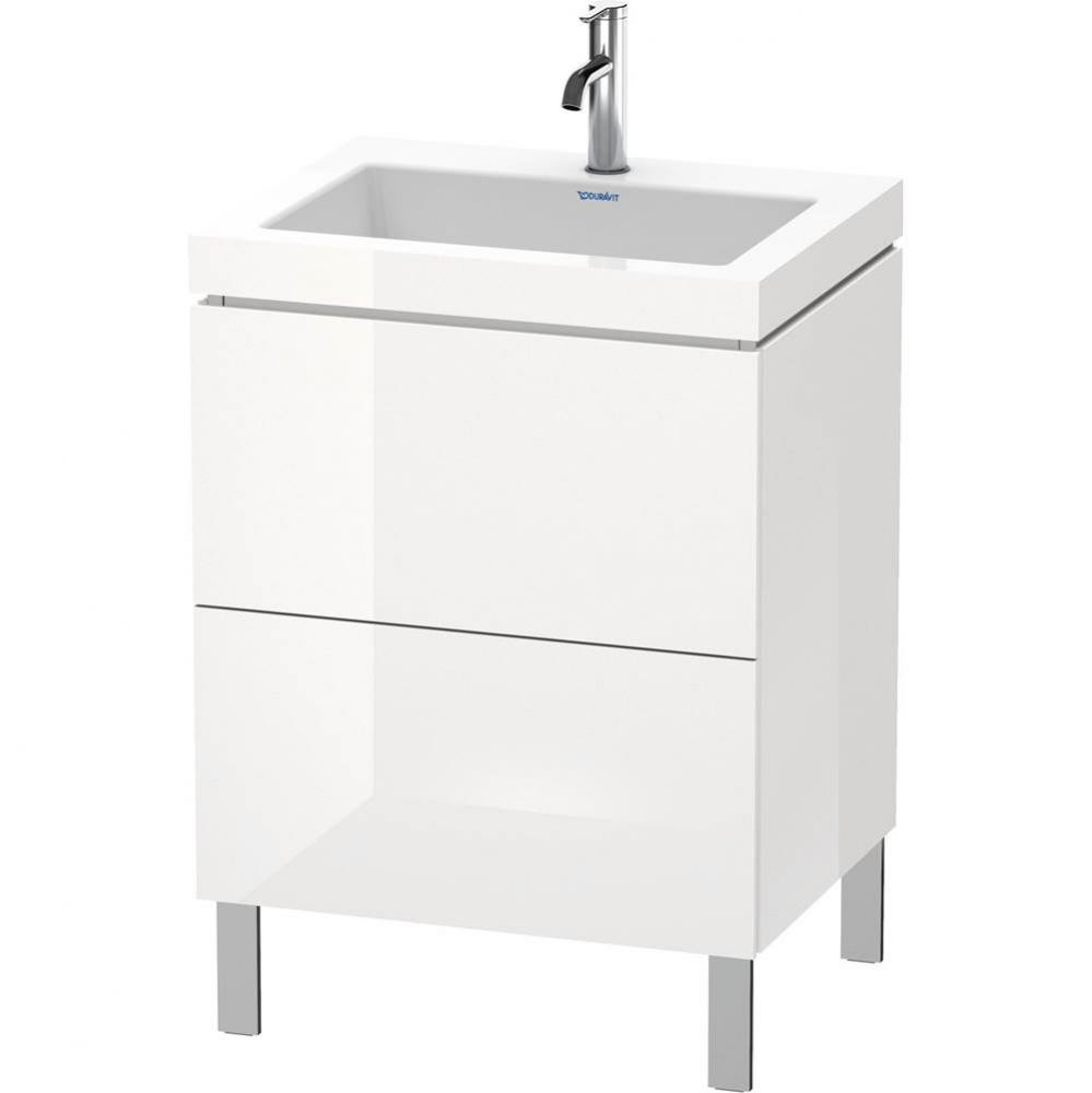 L-Cube Two Drawer C-Bonded Floorstanding Vanity Kit White