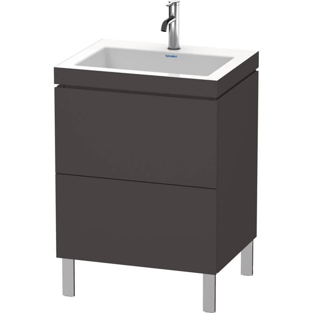 L-Cube Two Drawer C-Bonded Floorstanding Vanity Kit Graphite