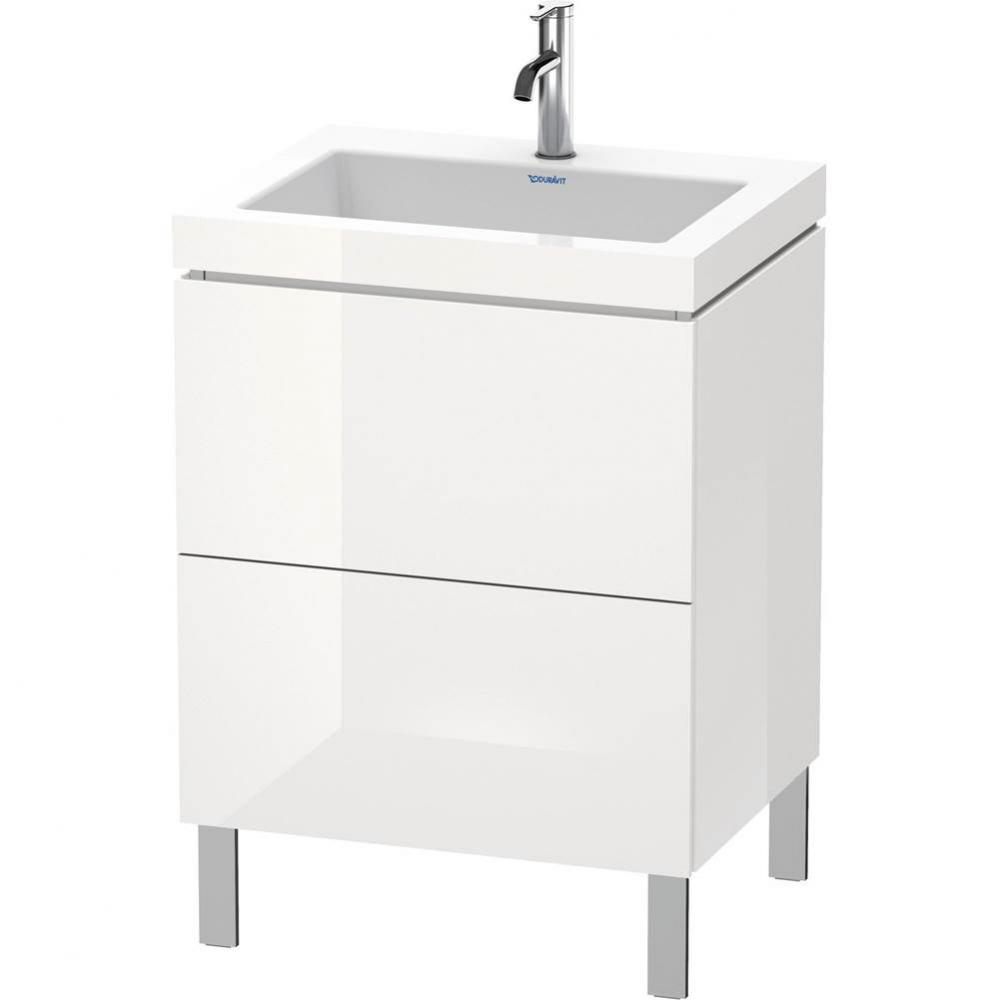 L-Cube Two Drawer C-Bonded Floorstanding Vanity Kit White