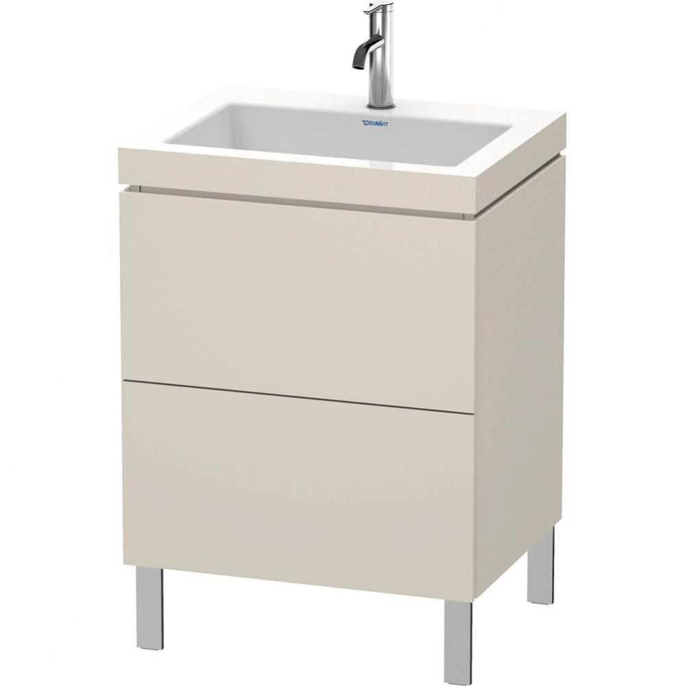 L-Cube Two Drawer C-Bonded Floorstanding Vanity Kit Taupe