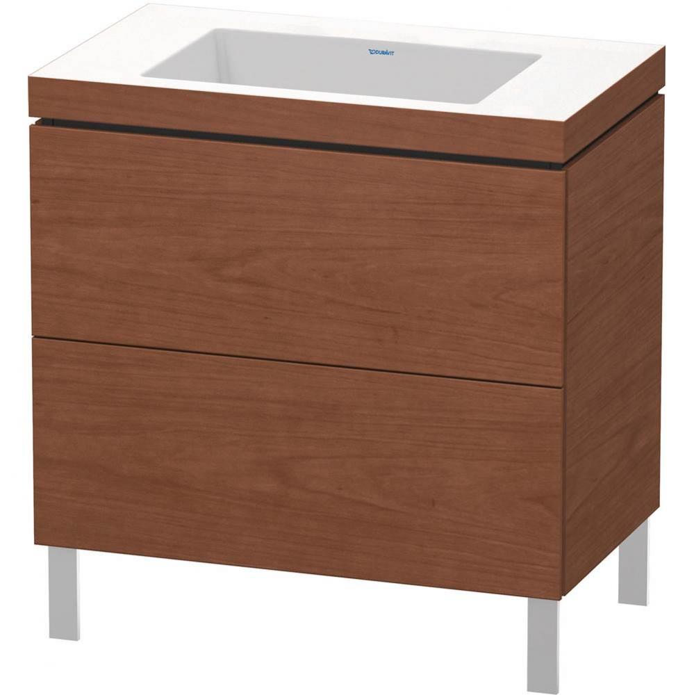 L-Cube Two Drawer C-Bonded Floorstanding Vanity Kit American Walnut