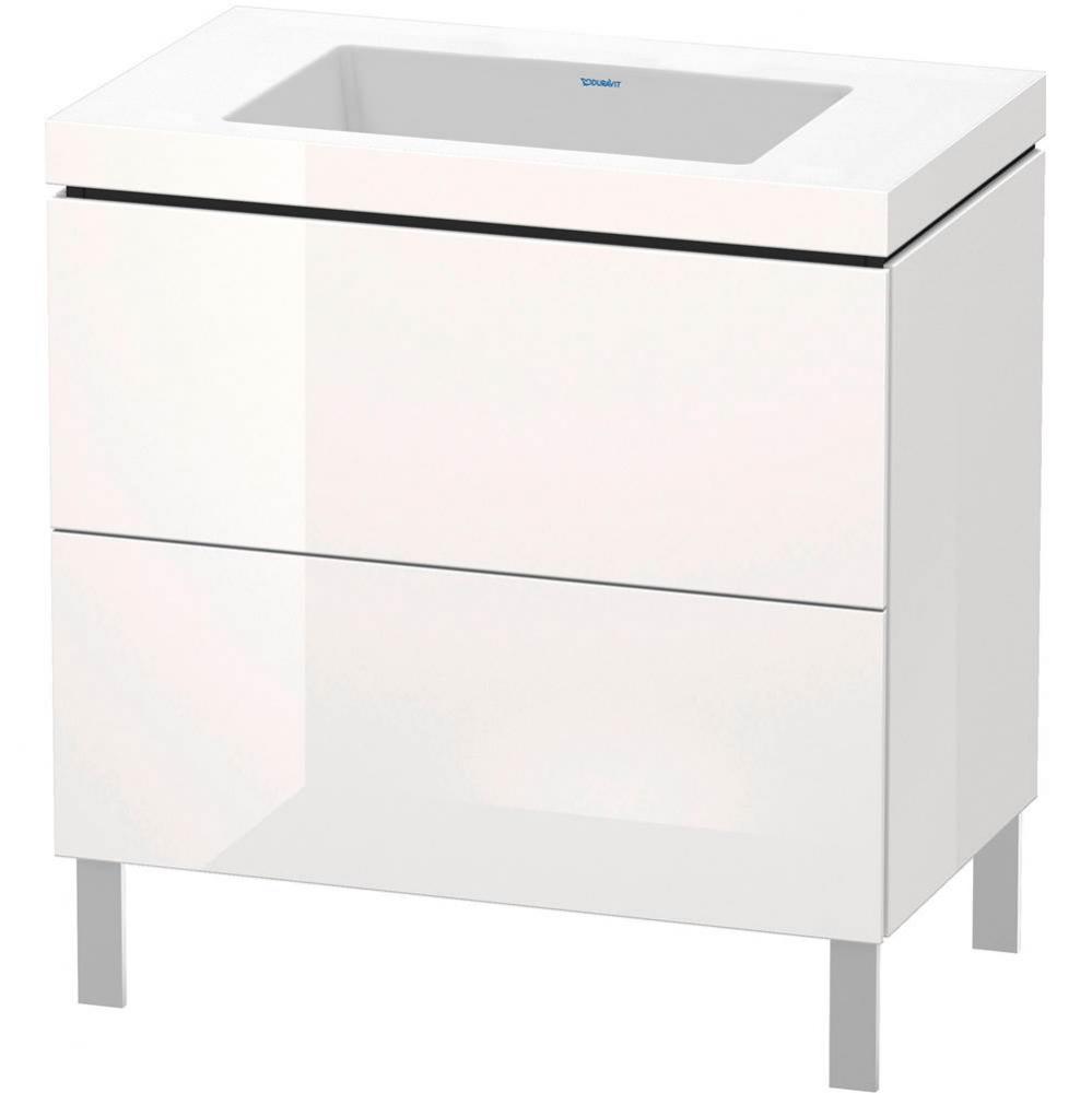 L-Cube Two Drawer C-Bonded Floorstanding Vanity Kit White