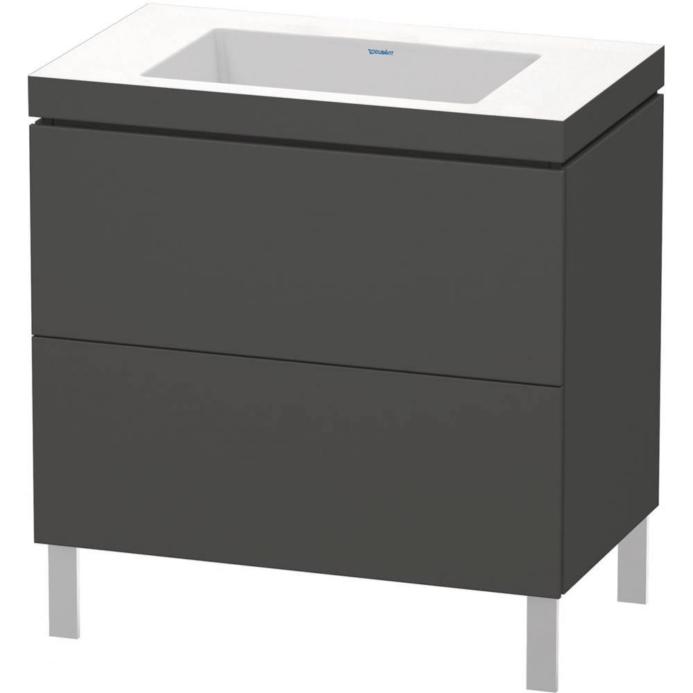 L-Cube Two Drawer C-Bonded Floorstanding Vanity Kit Graphite