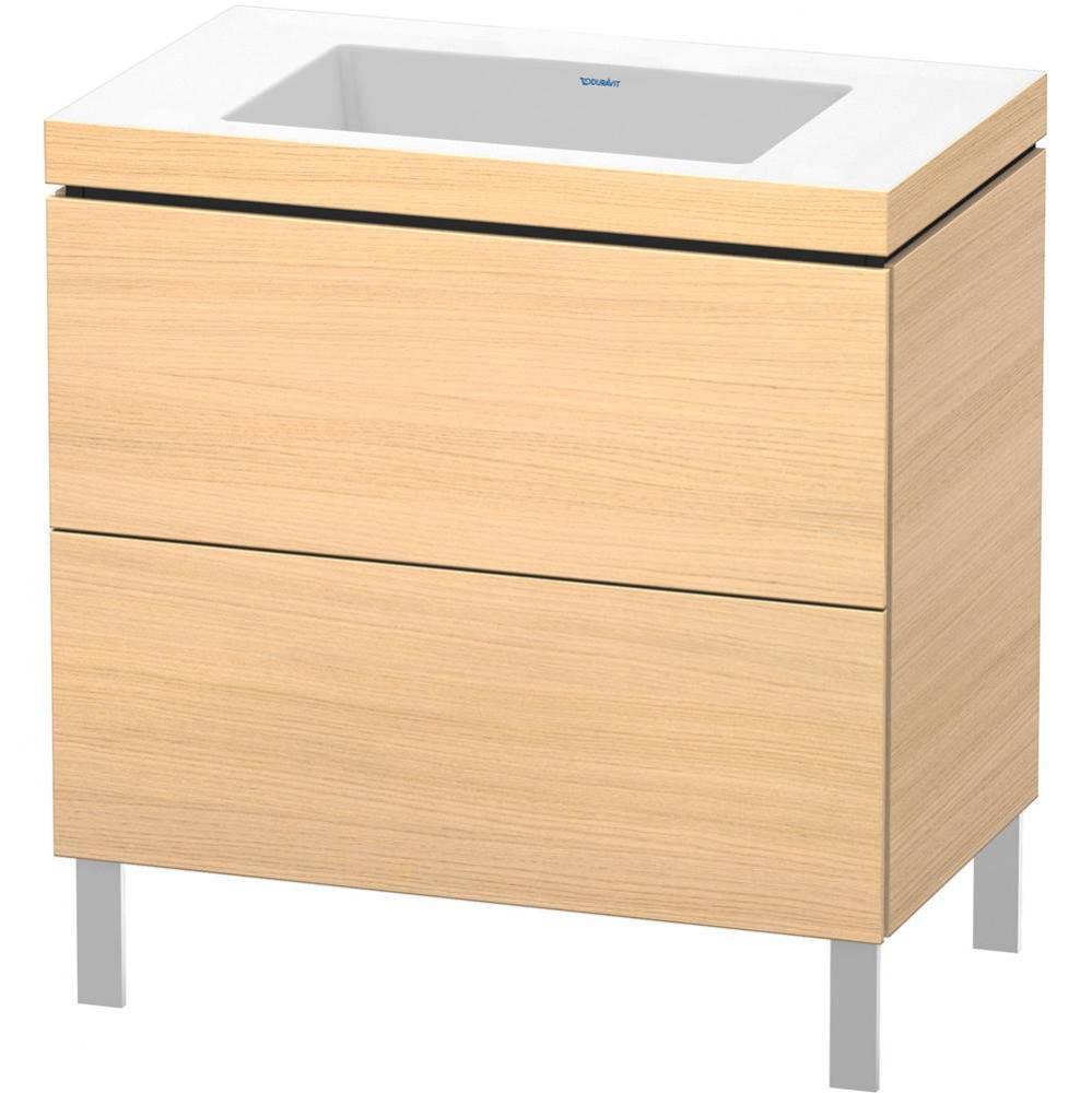 L-Cube Two Drawer C-Bonded Floorstanding Vanity Kit Mediterranean Oak