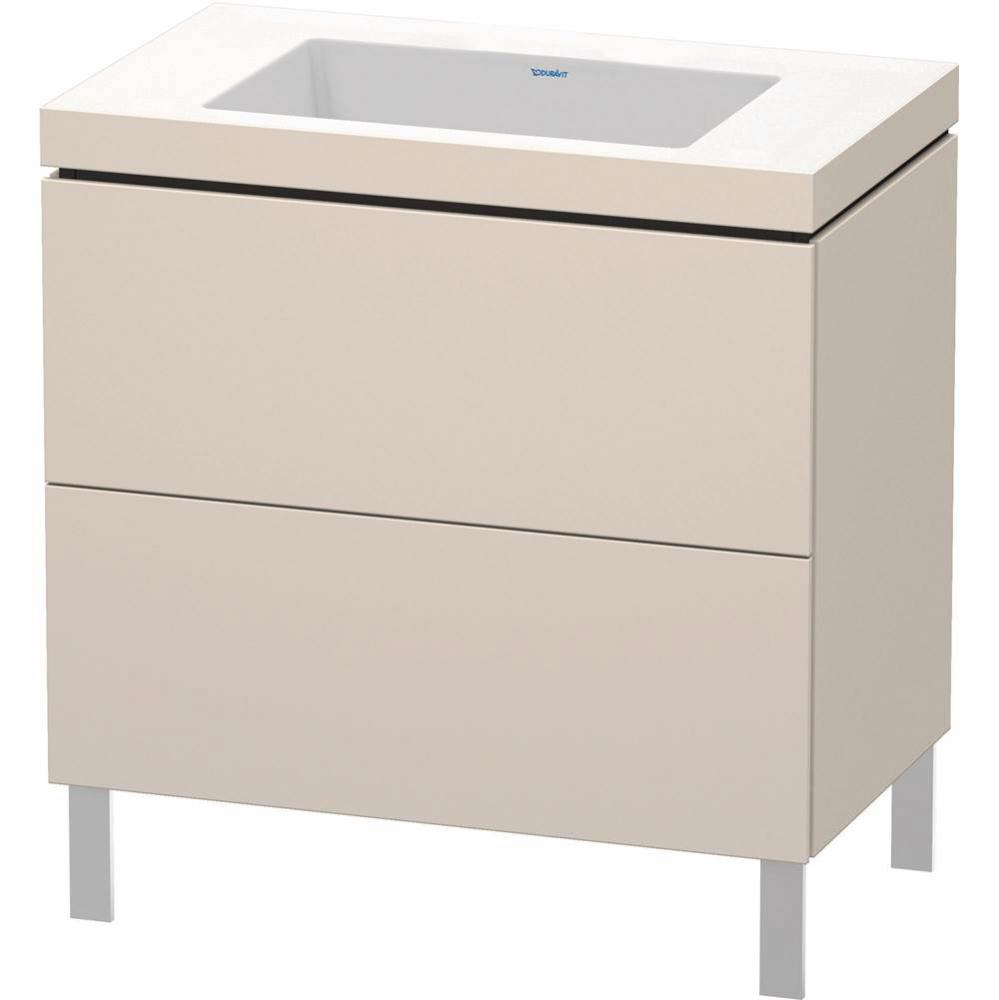 L-Cube Two Drawer C-Bonded Floorstanding Vanity Kit Taupe