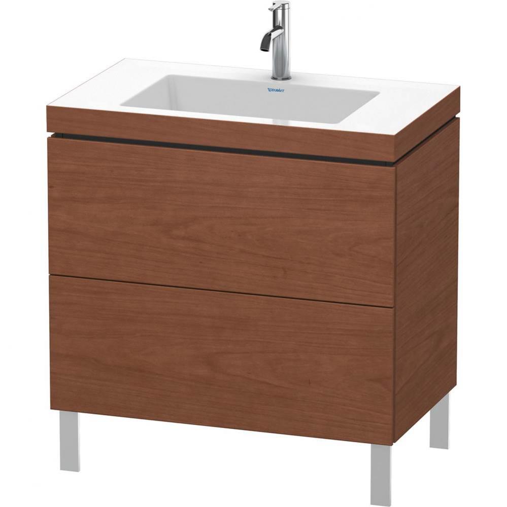 L-Cube Two Drawer C-Bonded Floorstanding Vanity Kit American Walnut