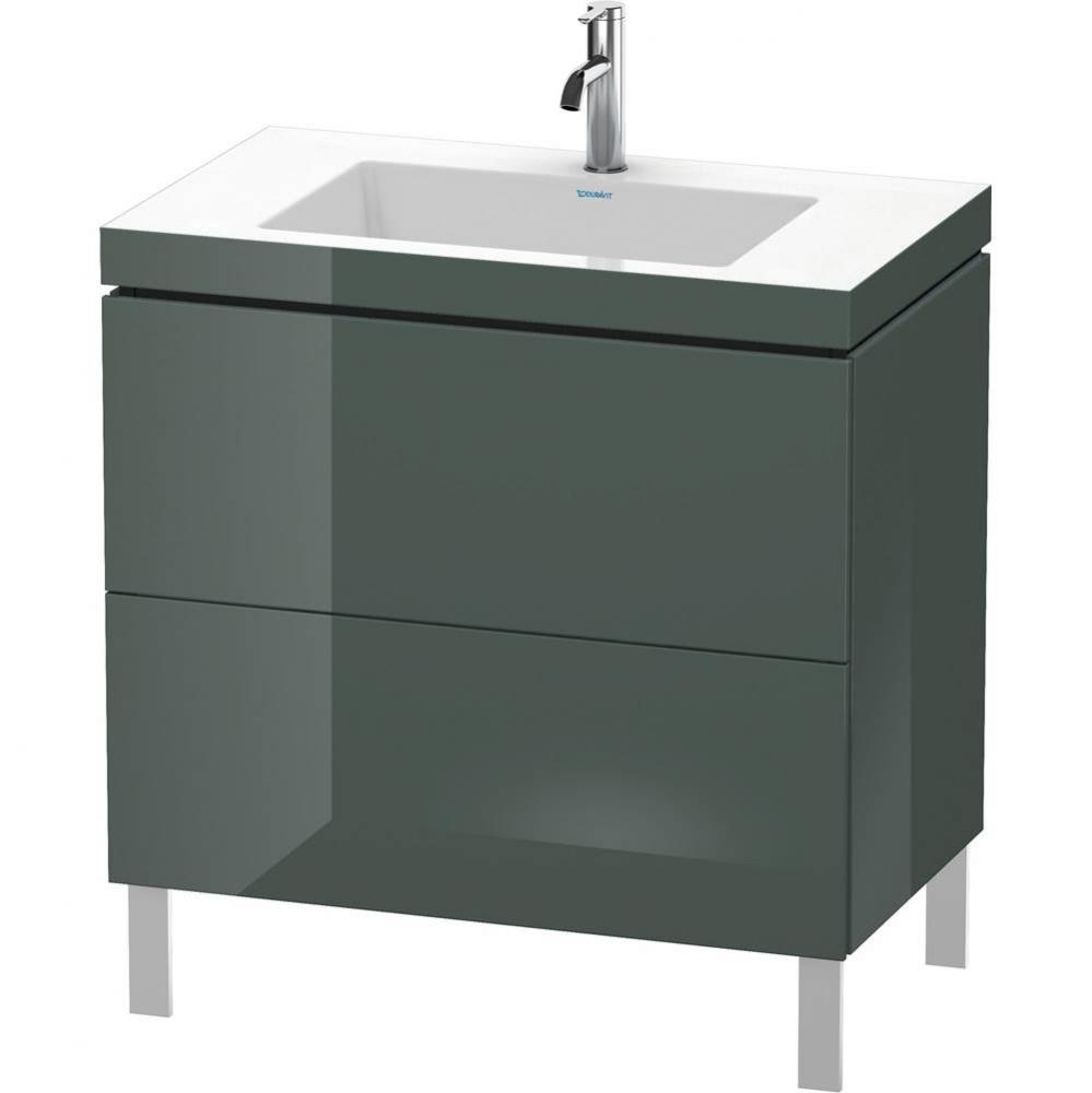 Duravit L-Cube Two Drawer C-Bonded Floorstanding Vanity Kit Dolomite Gray