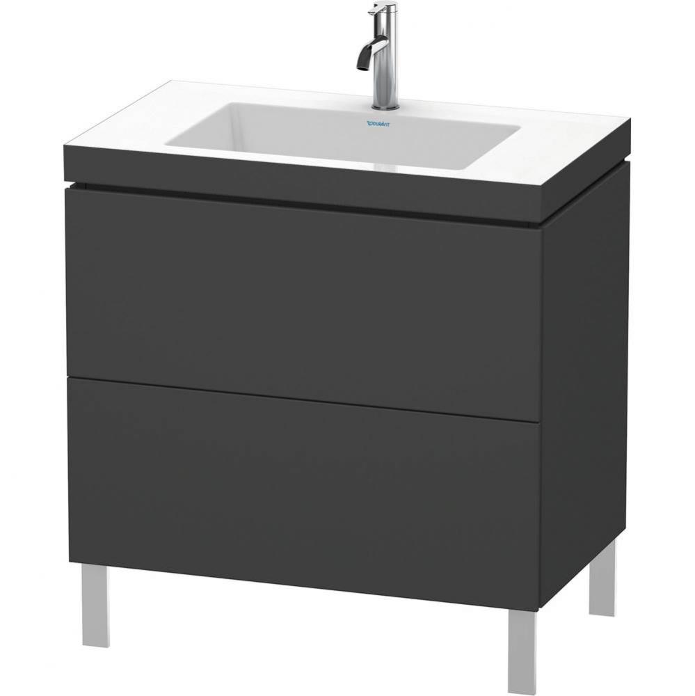 L-Cube Two Drawer C-Bonded Floorstanding Vanity Kit Graphite