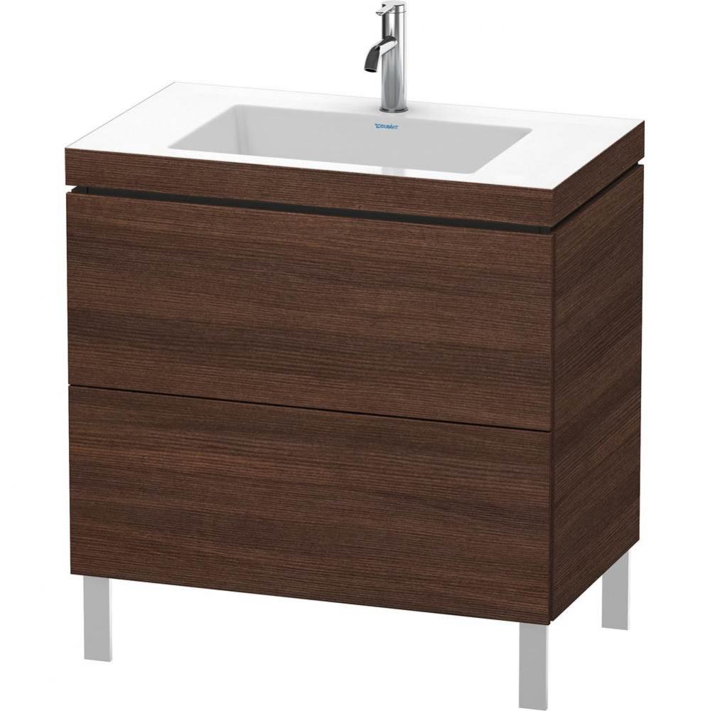 Duravit L-Cube Two Drawer C-Bonded Floorstanding Vanity Kit Chestnut Dark