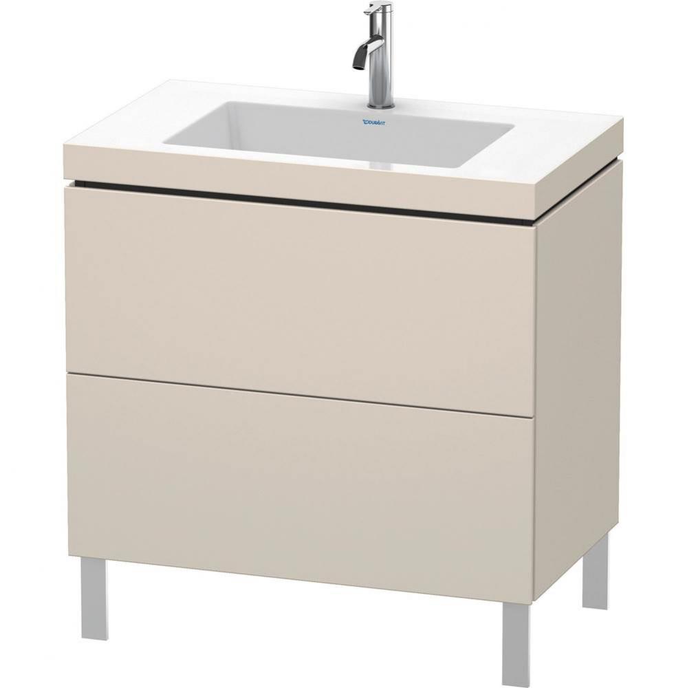 L-Cube Two Drawer C-Bonded Floorstanding Vanity Kit Taupe