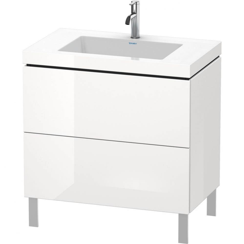 Duravit L-Cube C-Bonded Floorstanding Vanity  Flannel Gray Satin Matte