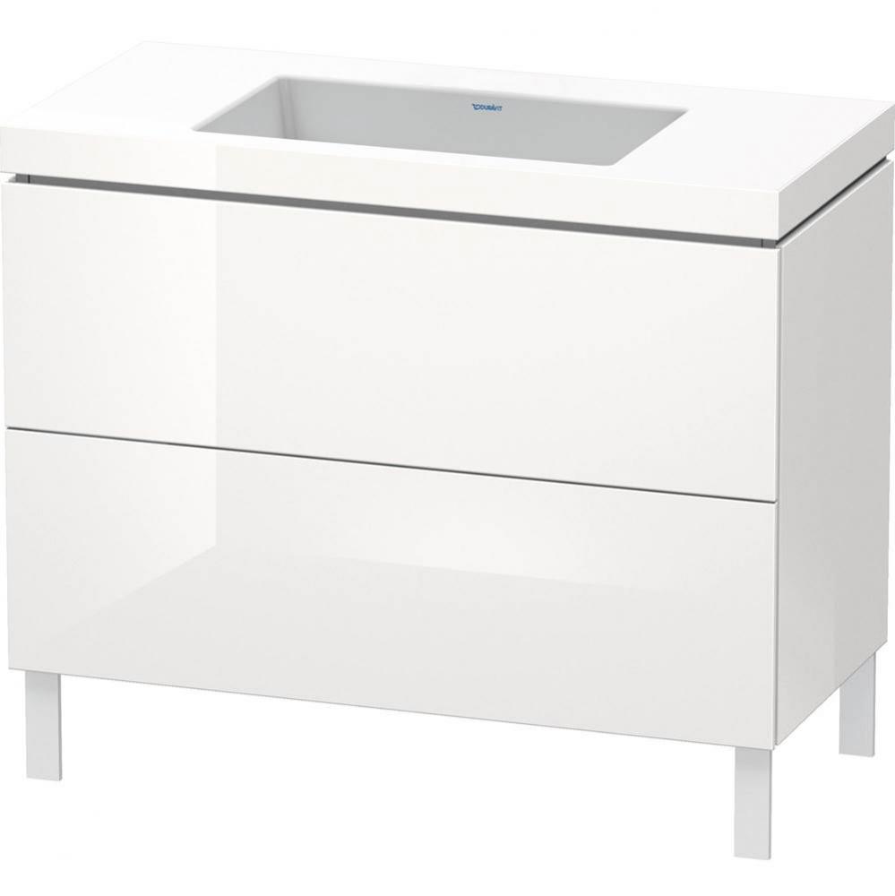 L-Cube Two Drawer C-Bonded Floorstanding Vanity Kit White