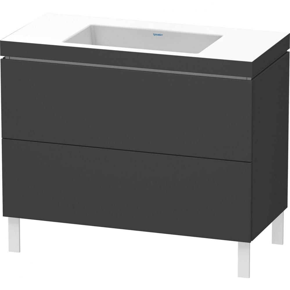 L-Cube Two Drawer C-Bonded Floorstanding Vanity Kit Graphite