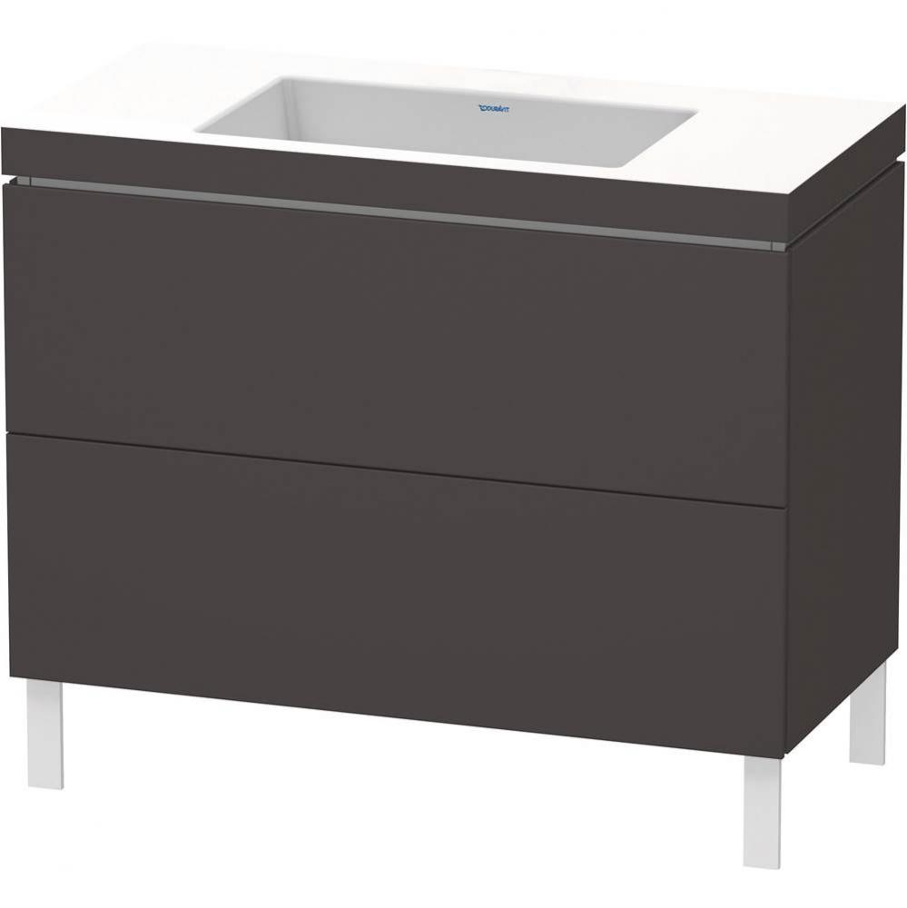 L-Cube Two Drawer C-Bonded Floorstanding Vanity Kit Graphite