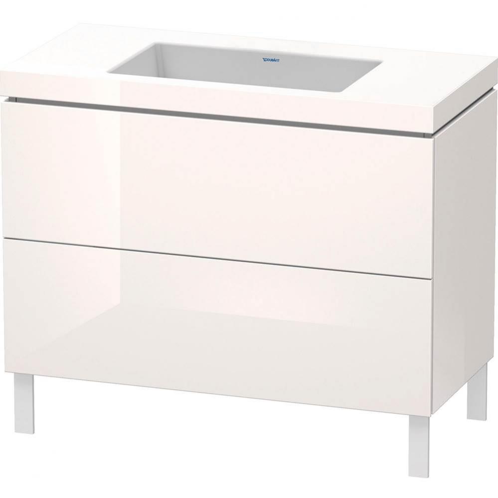 L-Cube Two Drawer C-Bonded Floorstanding Vanity Kit White