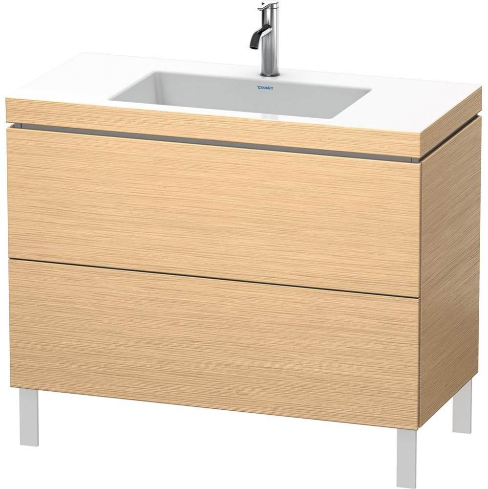 Duravit L-Cube Two Drawer C-Bonded Floorstanding Vanity Kit Brushed Oak