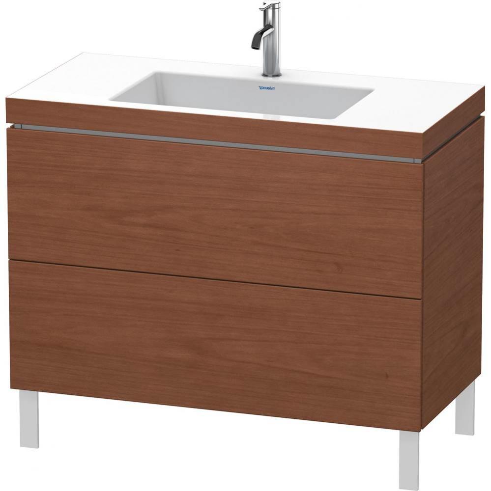 L-Cube Two Drawer C-Bonded Floorstanding Vanity Kit American Walnut