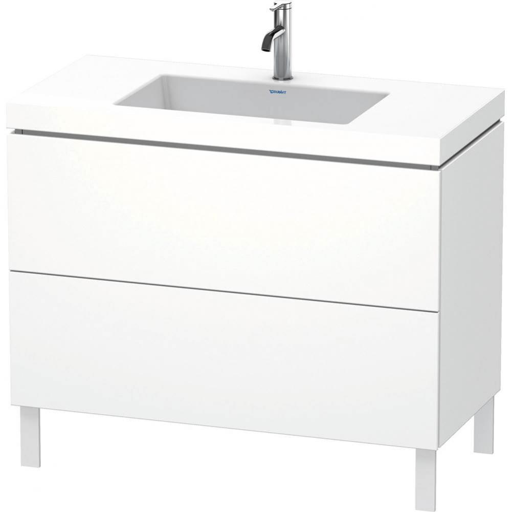 L-Cube Two Drawer C-Bonded Floorstanding Vanity Kit White