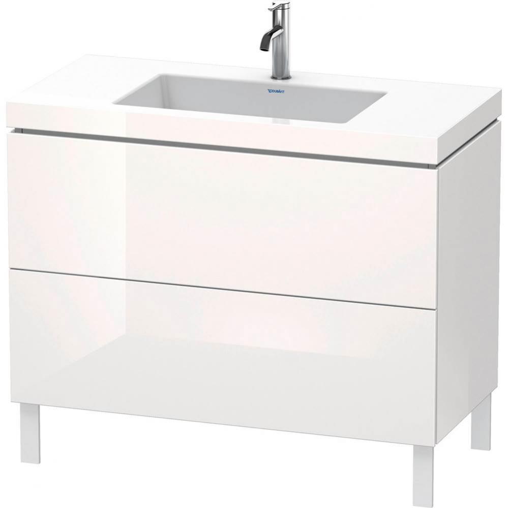 L-Cube Two Drawer C-Bonded Floorstanding Vanity Kit White