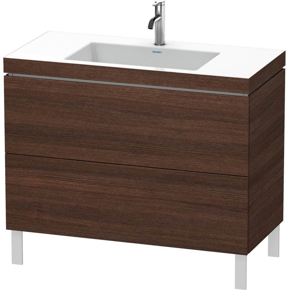 Duravit L-Cube Two Drawer C-Bonded Floorstanding Vanity Kit Chestnut Dark