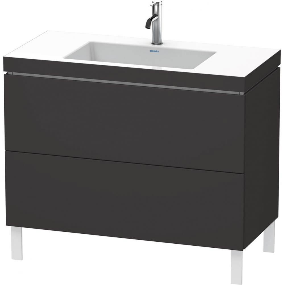 L-Cube Two Drawer C-Bonded Floorstanding Vanity Kit Graphite