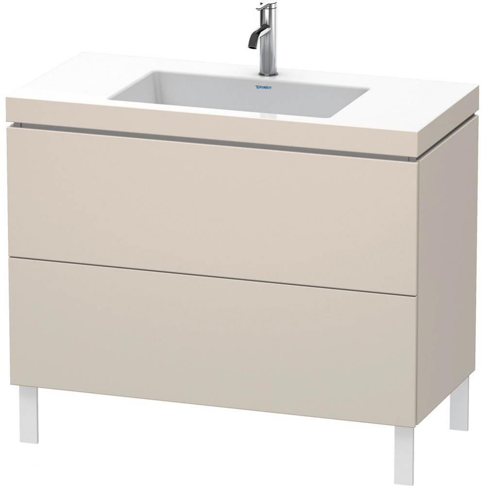 L-Cube Two Drawer C-Bonded Floorstanding Vanity Kit Taupe