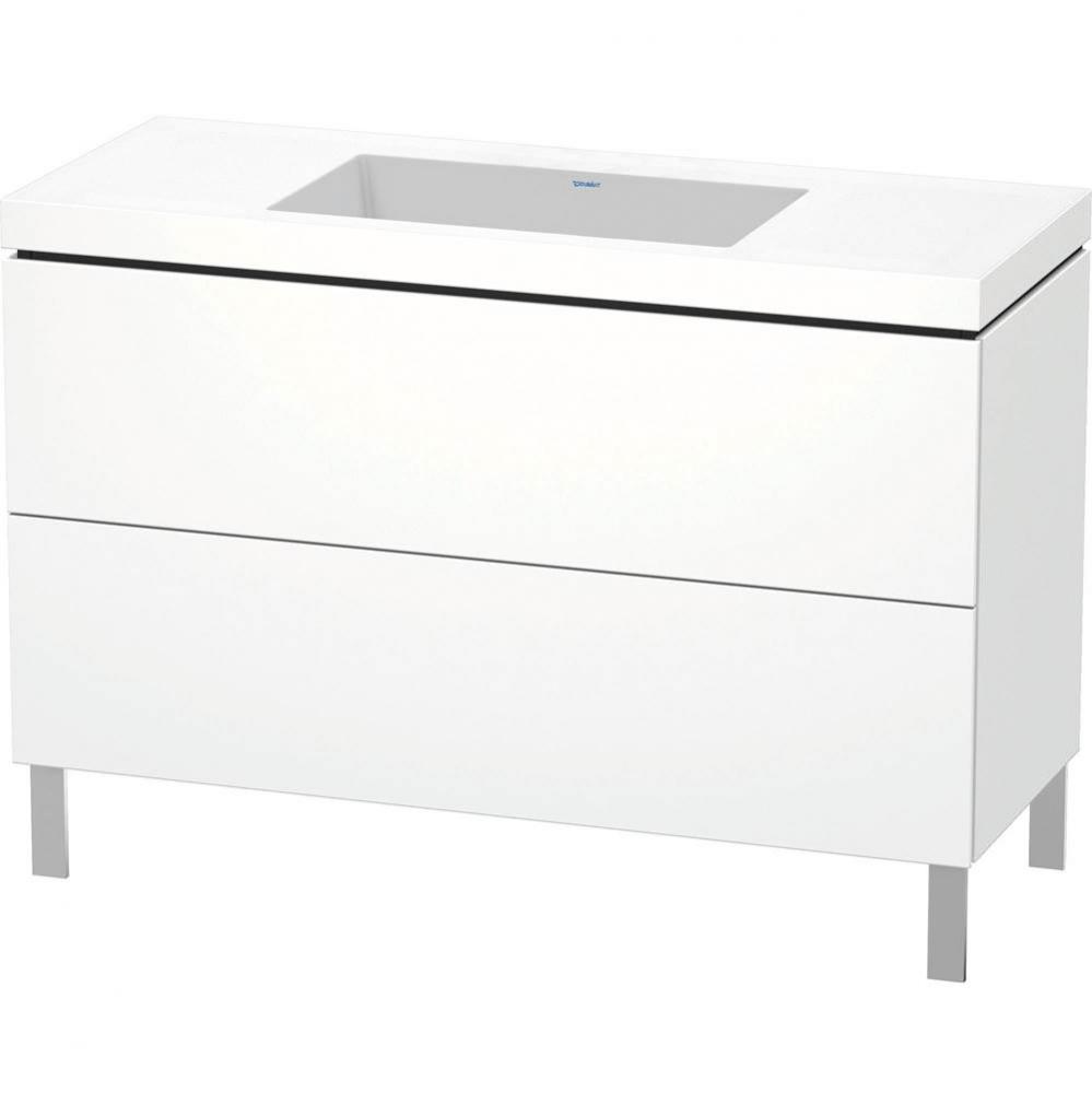 L-Cube Two Drawer C-Bonded Floorstanding Vanity Kit White