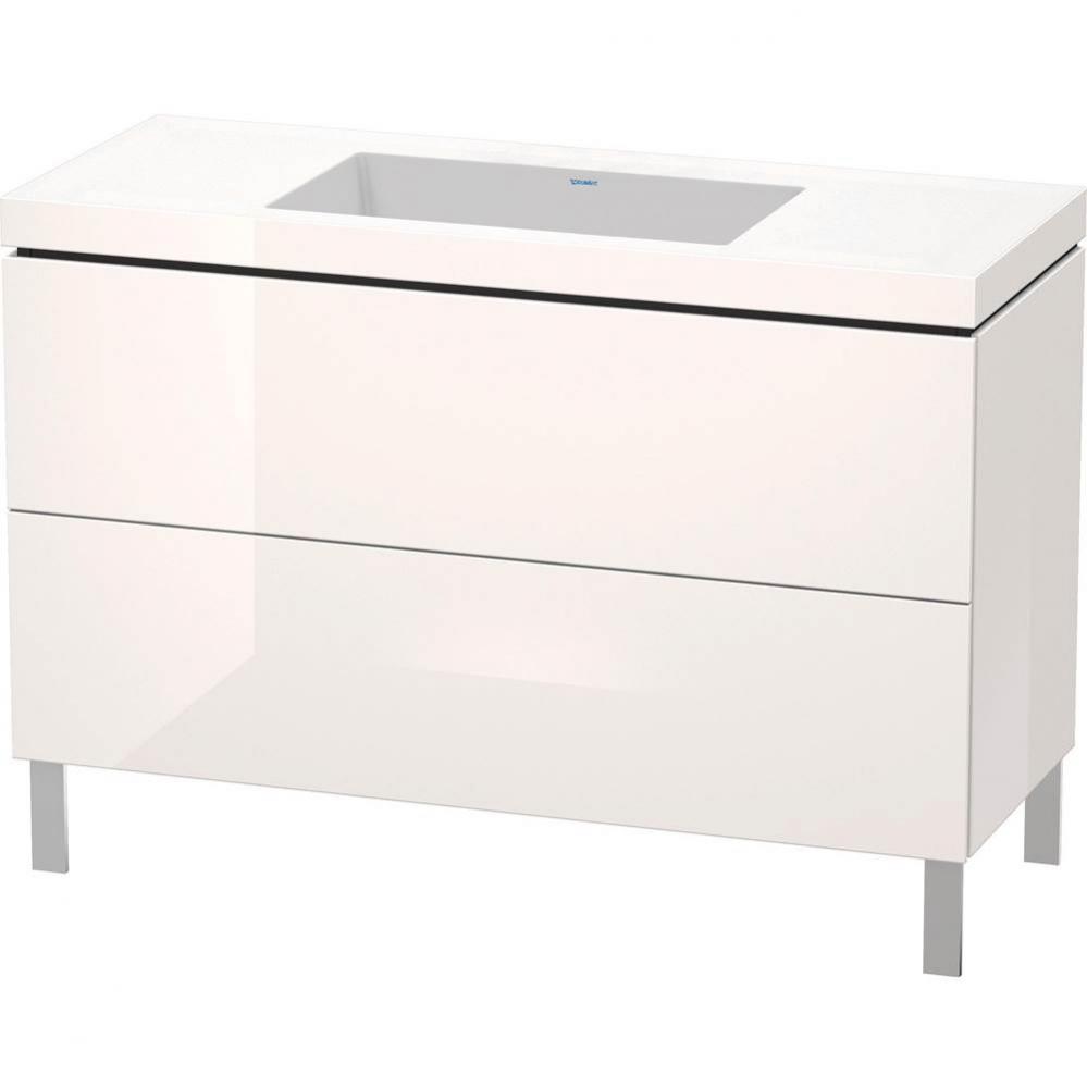 L-Cube Two Drawer C-Bonded Floorstanding Vanity Kit White