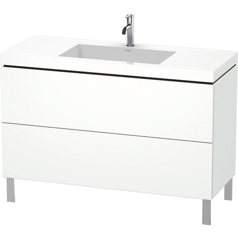 L-Cube Two Drawer C-Bonded Floorstanding Vanity Kit White