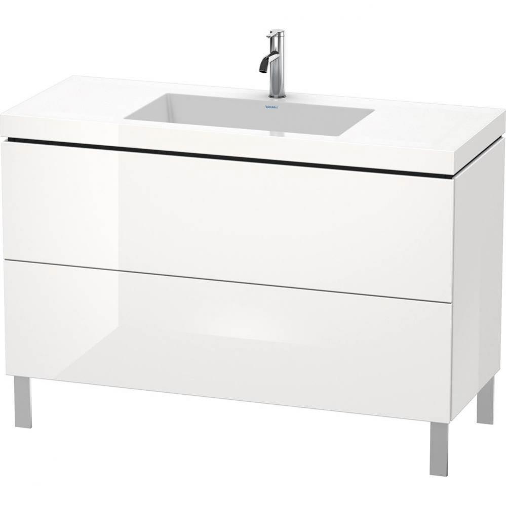 L-Cube Two Drawer C-Bonded Floorstanding Vanity Kit White