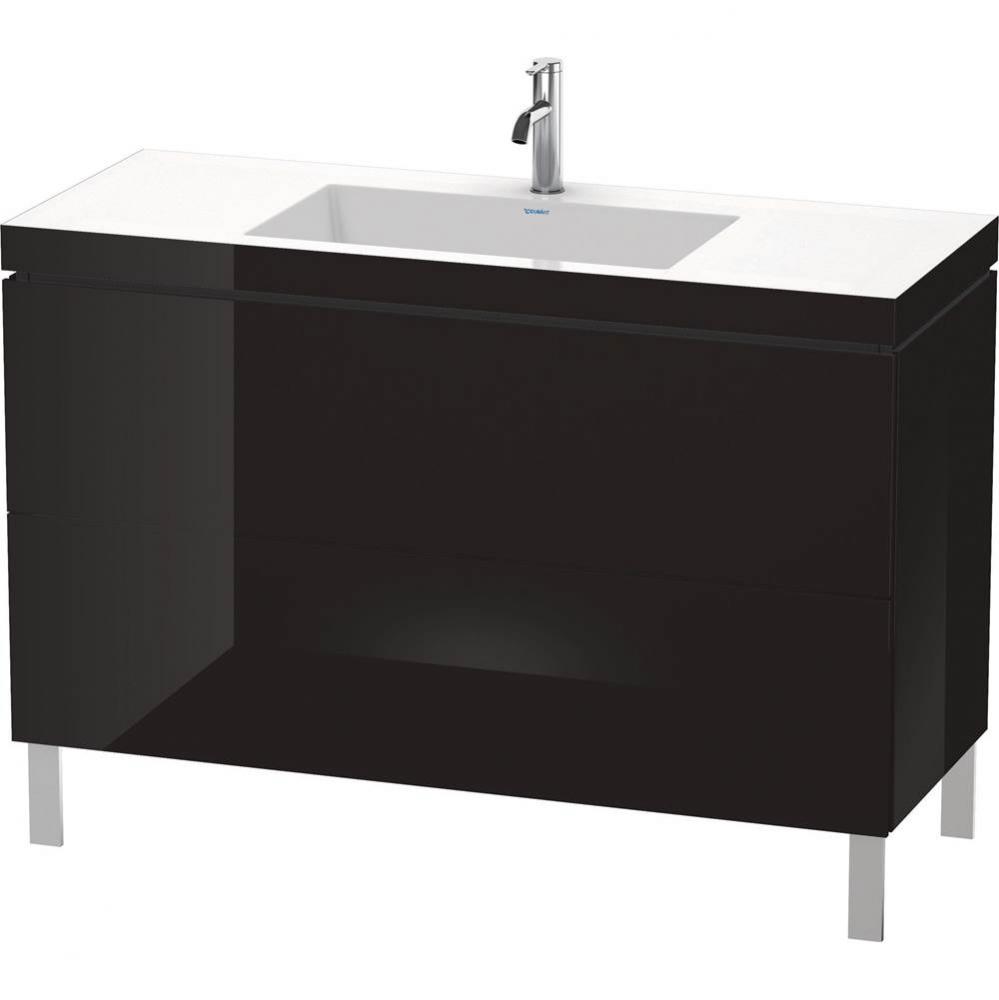 L-Cube Two Drawer C-Bonded Floorstanding Vanity Kit Black