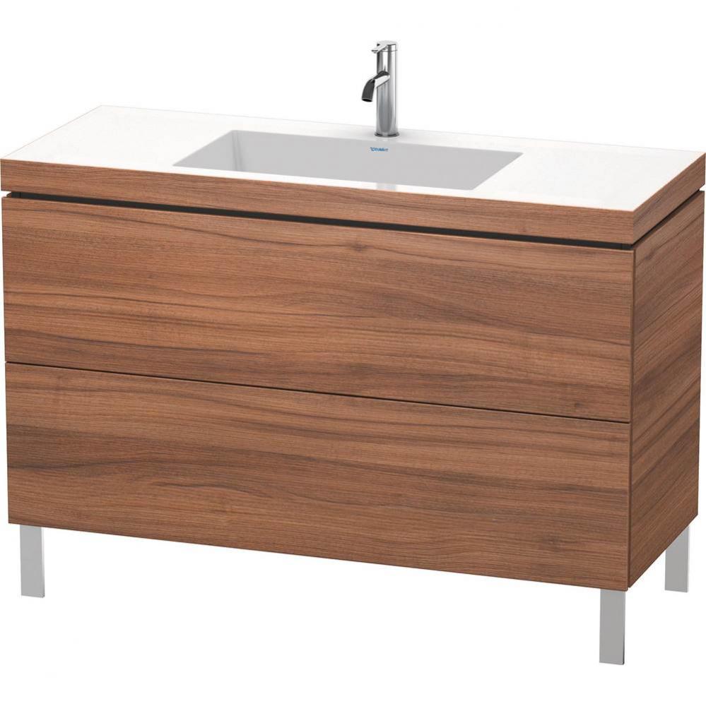 L-Cube Two Drawer C-Bonded Floorstanding Vanity Kit Walnut